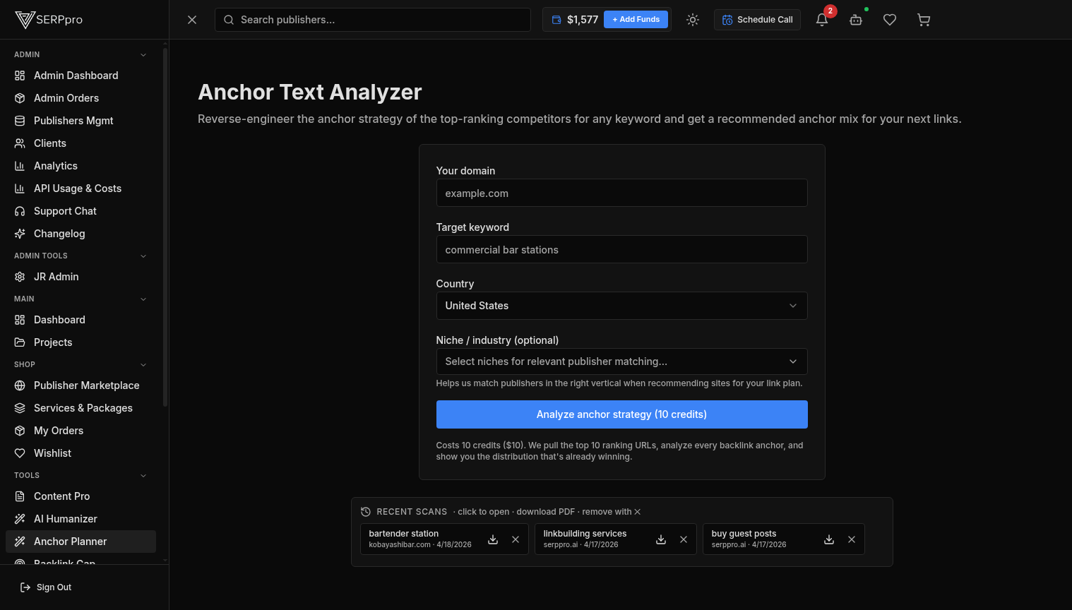 Anchor Text Analyzer